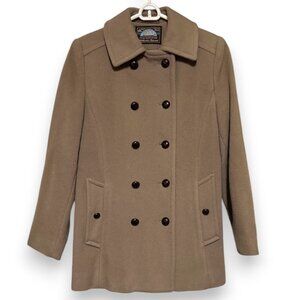 Mackintosh Authentic Peacoat VTG tan camel 100% Wool double breasted womens Sz 8